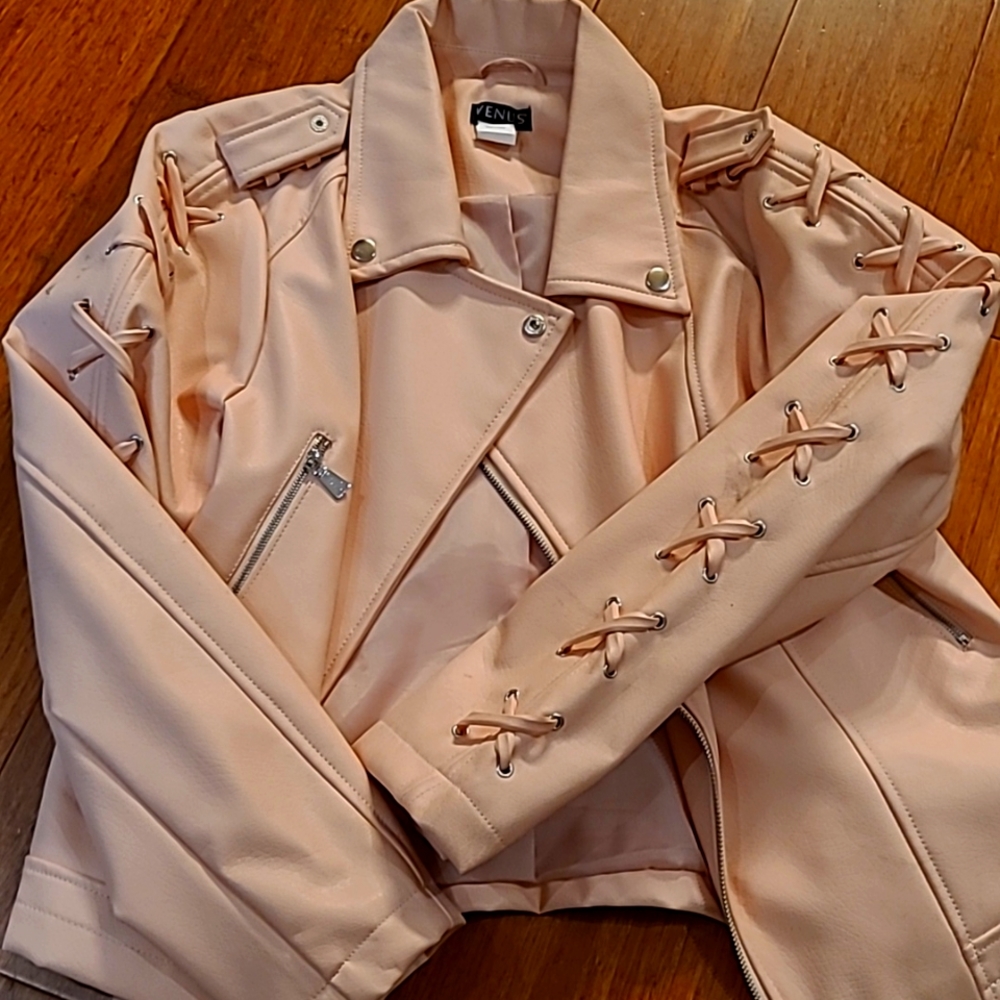 Venus Pink Pleather Jacket size L